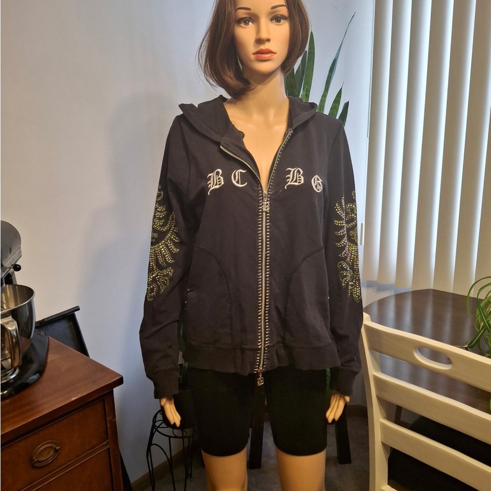BCBG Black Embellished Bomber Jacket - Picture 2 of 8